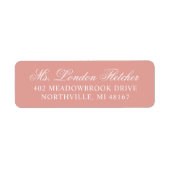 Étiquette Mariage Classique Élégant Rose Gold Script (Devant)