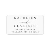 Étiquette Mariage classique noir et blanc élégant (Devant)