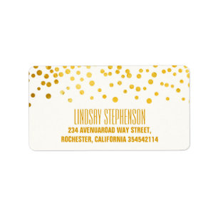 Étiquette Mariage Confetti Gold Foil