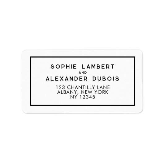 Étiquette Mariage d'adresse de retour minimal français chic (Devant)