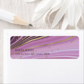 Étiquette Mariage d'âge Abstrait V2 Mauve ID827 (En situation)