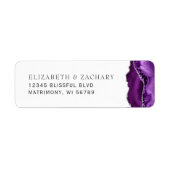 Étiquette Mariage d'âge d'argent violet Adresse de retour (Devant)