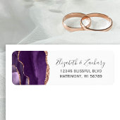 Étiquette Mariage d'âge d'or Rose violet Adresse de retour