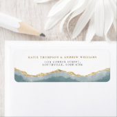 Étiquette Mariage d'âge d'or Turquoise moderne (En situation)