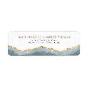 Étiquette Mariage d'âge d'or Turquoise moderne