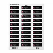 Étiquette Mariage damassé noir et rose Monogram Ver 007 (Feuille entière)