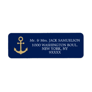 Étiquette Mariage d'Ancre bleu marine