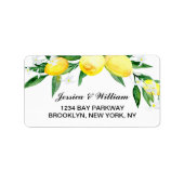 Étiquette Mariage d'aquarelle aux citrons verts en fleurs (Devant)