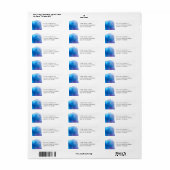 Étiquette Mariage d'aquarelle bleu (Feuille entière)