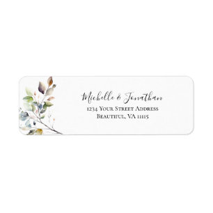 Étiquette Mariage d'aquarelle botanique de automne
