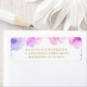 Étiquette Mariage d'aquarelle couleur bleu violet (En situation)