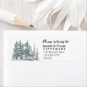 Étiquette Mariage d'aquarelle de bois Adresse de retour (En situation)