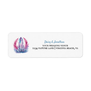 Étiquette mariage d'aquarelle en cristal de gemstone Adresse