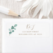 Étiquette Mariage d'aquarelle Eucalyptus moderne (En situation)