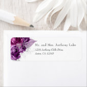 Étiquette Mariage d'aquarelle Plum et Navy (En situation)