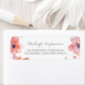 Étiquette Mariage d'aquarelle rose Fleurs (En situation)