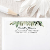 Étiquette Mariage d'aquarelle verte (En situation)