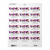 Étiquette Mariage d'aquarelle violet ultra violet (Feuille entière)