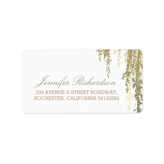 Étiquette mariage d'arbre de saule (Devant)