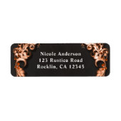 Étiquette Mariage de automne d'automne Orange Floral Fleurs  (Devant)