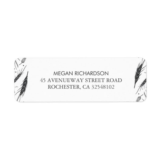 Étiquette Mariage de automne de blé moderne (Devant)