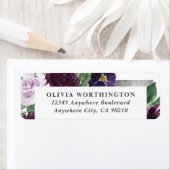 Étiquette Mariage de automne de pivoine violet et gris argen (En situation)