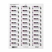 Étiquette Mariage de automne de pivoine violet et gris argen (Feuille entière)