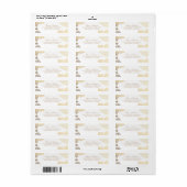 Étiquette Mariage de automne Feuille blanc et or (Feuille entière)