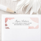 Étiquette Mariage de automne Feuille blanc et Rose (En situation)