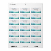 Étiquette Mariage de Beach Ocean Waves (Feuille entière)