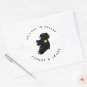 Étiquette Mariage de bienvenue en Irlande, noir or (Enveloppe)