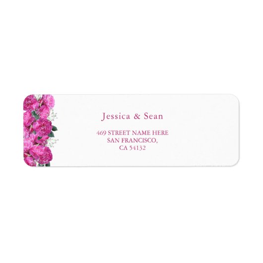 Étiquette Mariage de bouquet floral romantique (Devant)