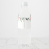 Étiquette Mariage de bouteille d'eau rose verdure (Dos)
