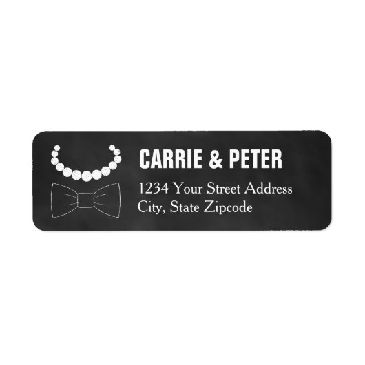 Étiquette Mariage de Bowties et Pearls (Devant)