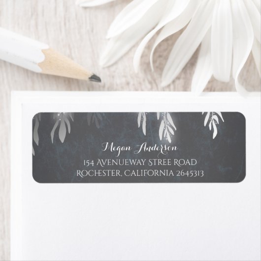 Étiquette Mariage de branches Argent Willow Tree (En situation)