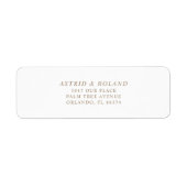 Étiquette Mariage de calligraphie moderne Faux Gold Adresse (Devant)