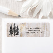 Étiquette Mariage de campagne en bois simple rustique avec d (En situation)