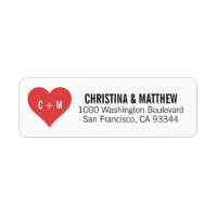 Mariage de coeur noir blanc rouge Adresse de retou