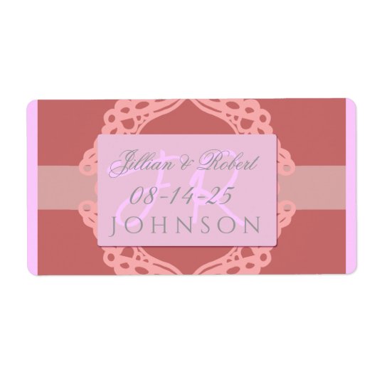 Étiquette Mariage de conception dentelle (Devant)