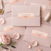Étiquette Mariage de couple rose blush moderne