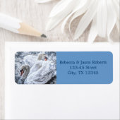 Étiquette mariage de cygne blanc du lac d'hiver romantique (En situation)