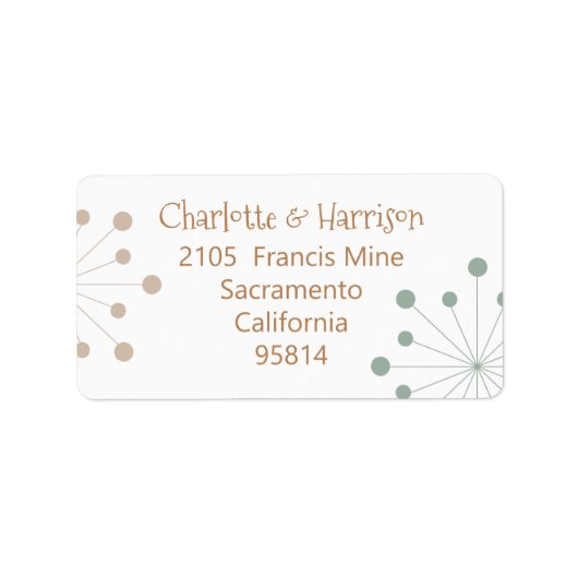 Étiquette Mariage de démarrage atomique moderne du milieu du (Devant)