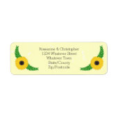 Étiquette Mariage de design de tournesol de couleur jaune (Devant)