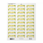Étiquette Mariage de Fête de Mariée au Citron (Feuille entière)
