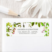 Étiquette Mariage de feuillage de ressort d'aquarelle (En situation)