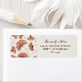 Étiquette Mariage de feuillage en terre cuite rustique (En situation)