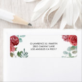 Étiquette Mariage de feuillage Rose de Bourgogne (En situation)