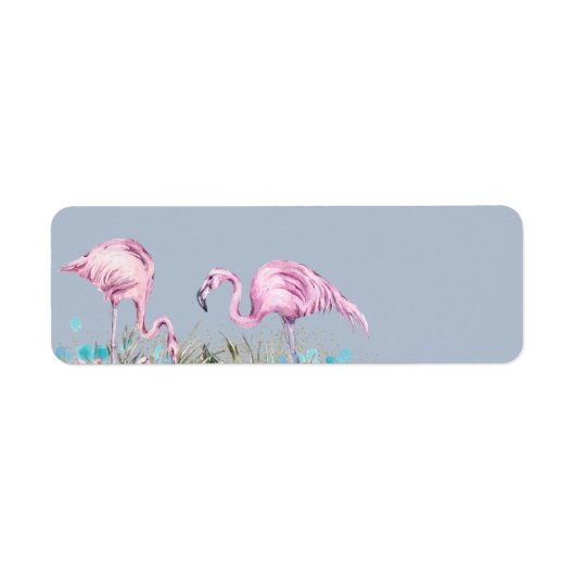Étiquette Mariage de Flamants roses tropicaux (Devant)