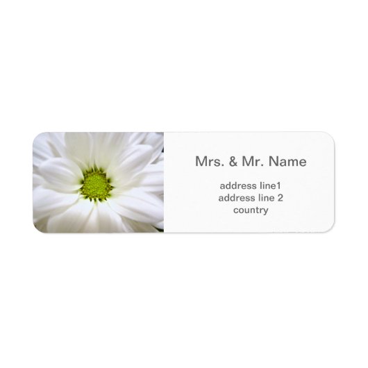 Étiquette mariage de fleur marguerite blanche pure (Devant)