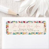 Étiquette Mariage de fleurs de prés pourpre jaune moutarde d (En situation)